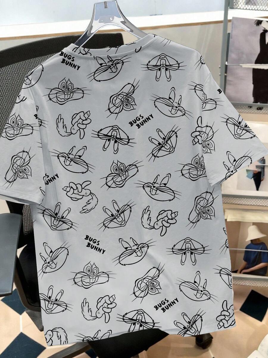 LOONEY TUNES Muška ležerna streetwear majica kratkih rukava sa crtanim printom