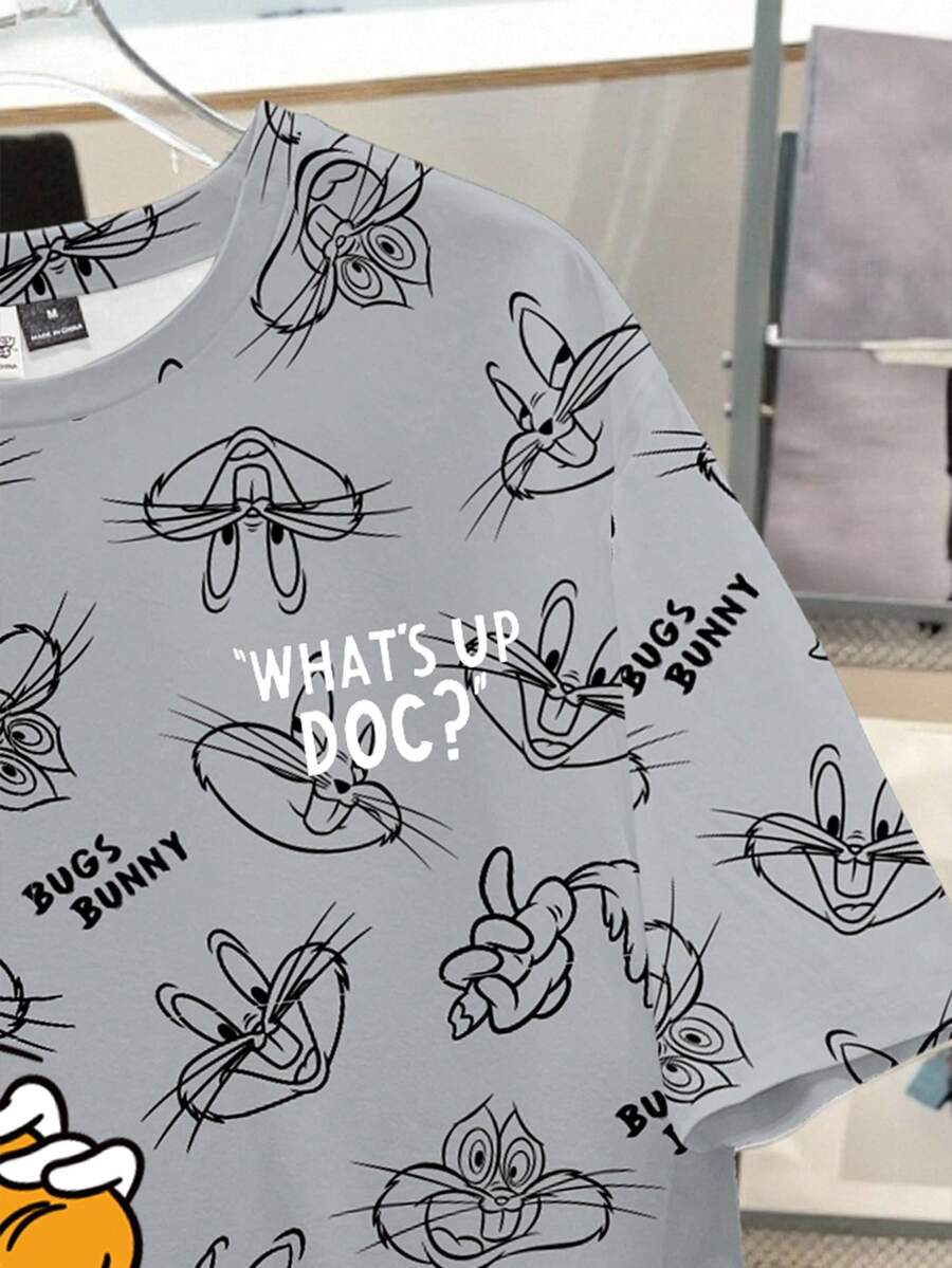 LOONEY TUNES Muška ležerna streetwear majica kratkih rukava sa crtanim printom