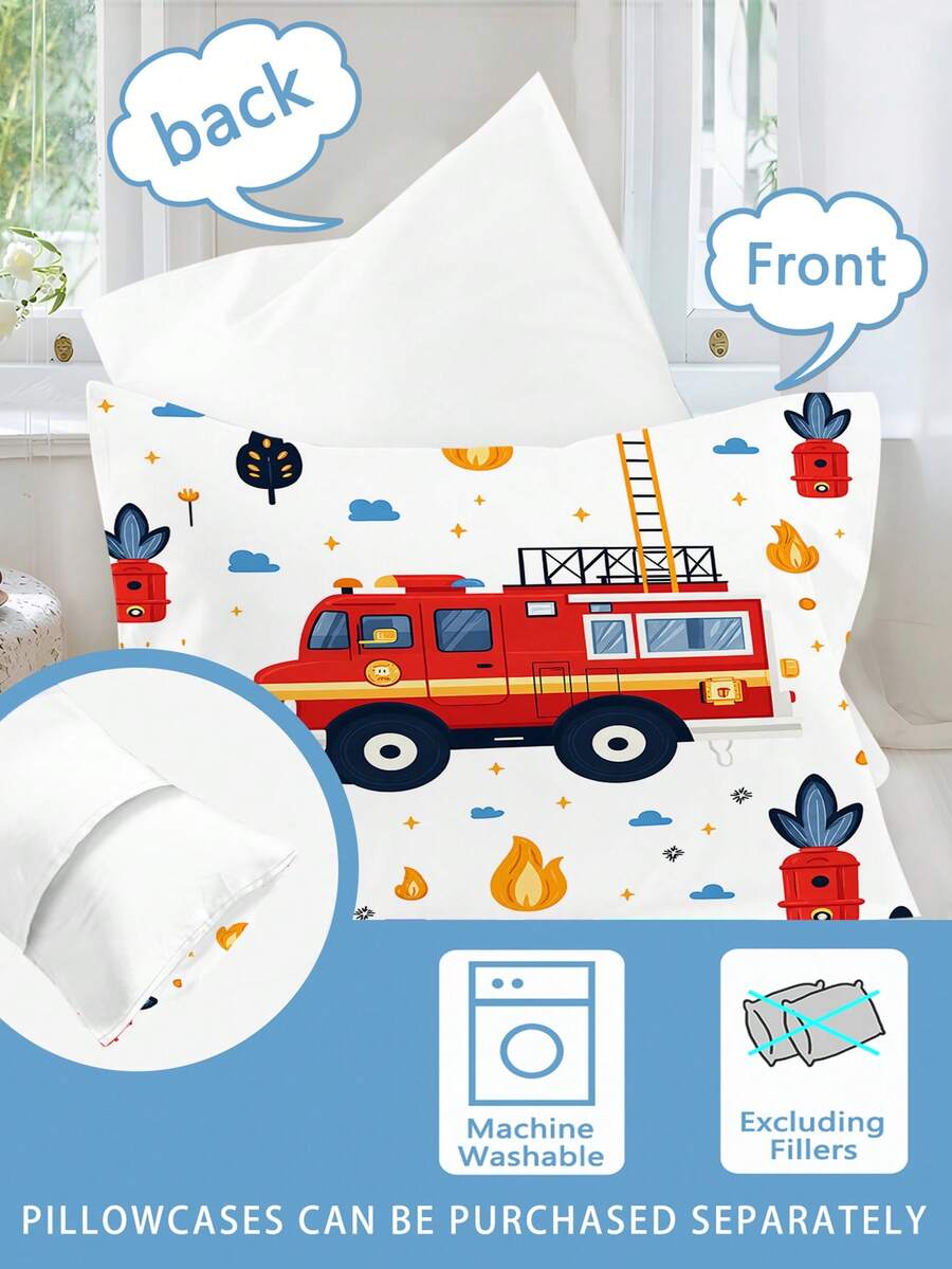 Set za posteljinu sa jorganom  plavi print Monster Truck