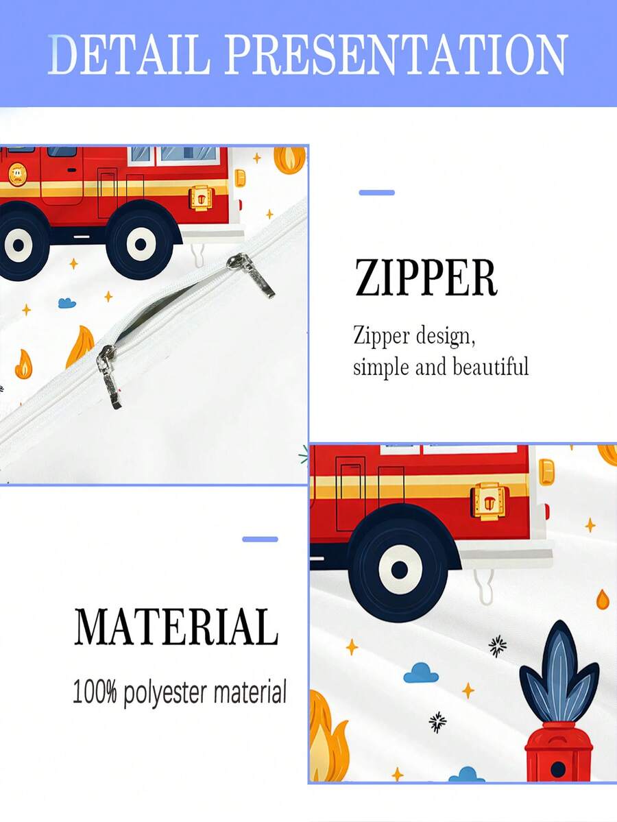 Set za posteljinu sa jorganom  plavi print Monster Truck