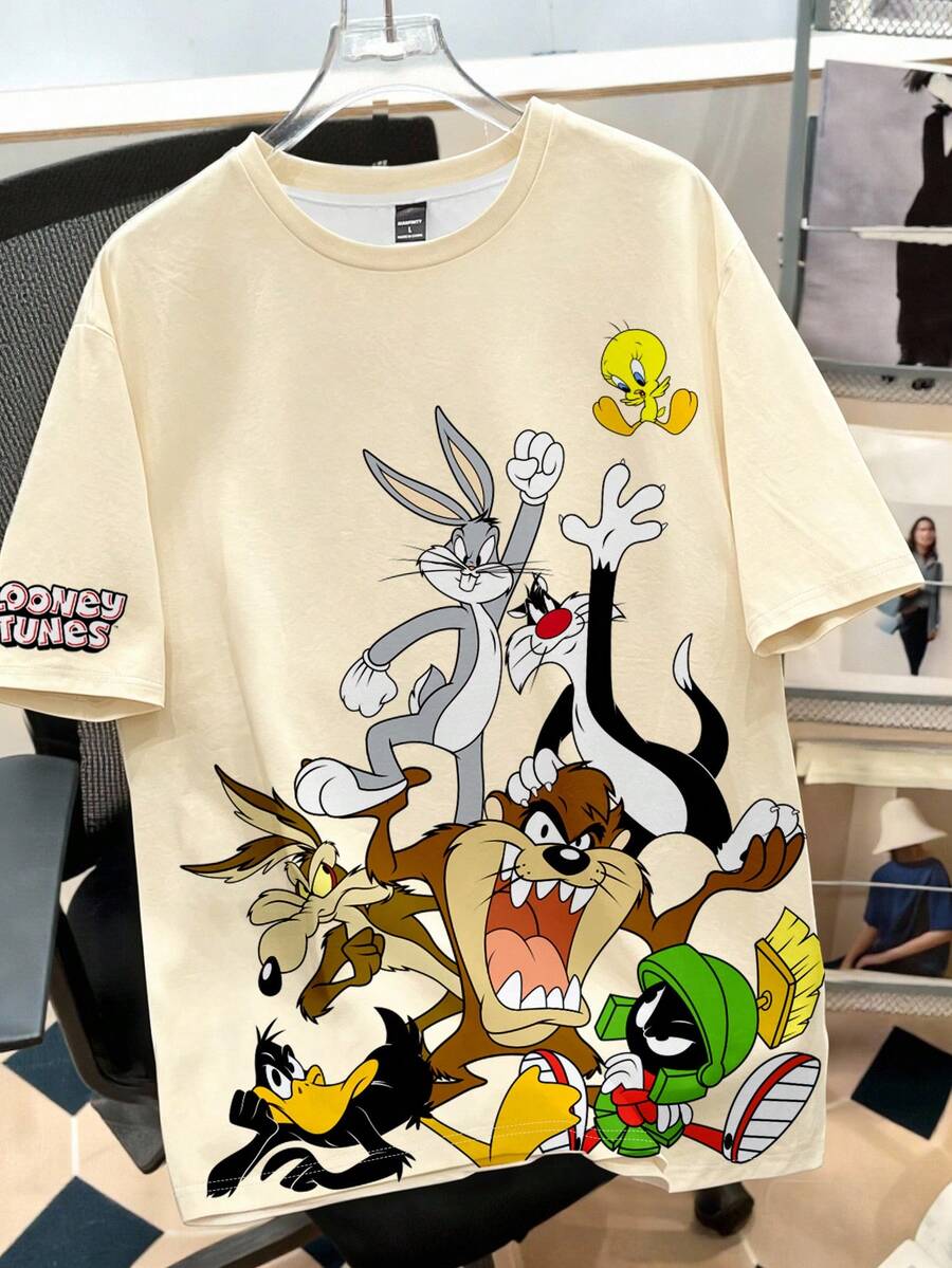 LOONEY TUNES Muška ležerna streetwear majica kratkih rukava sa crtanim printom