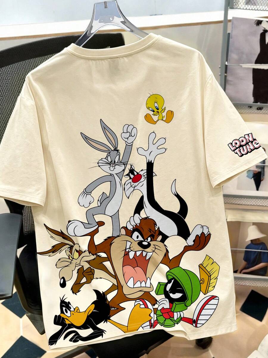 LOONEY TUNES Muška ležerna streetwear majica kratkih rukava sa crtanim printom