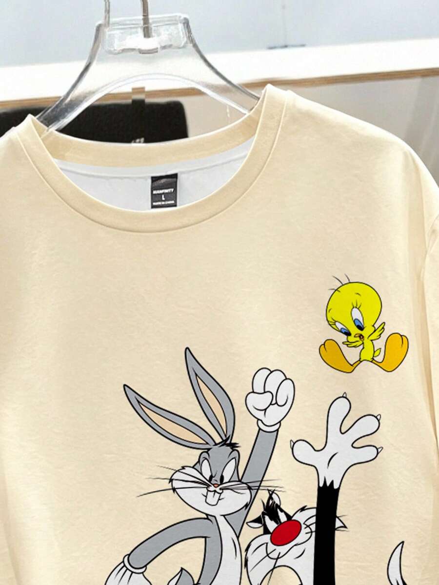 LOONEY TUNES Muška ležerna streetwear majica kratkih rukava sa crtanim printom