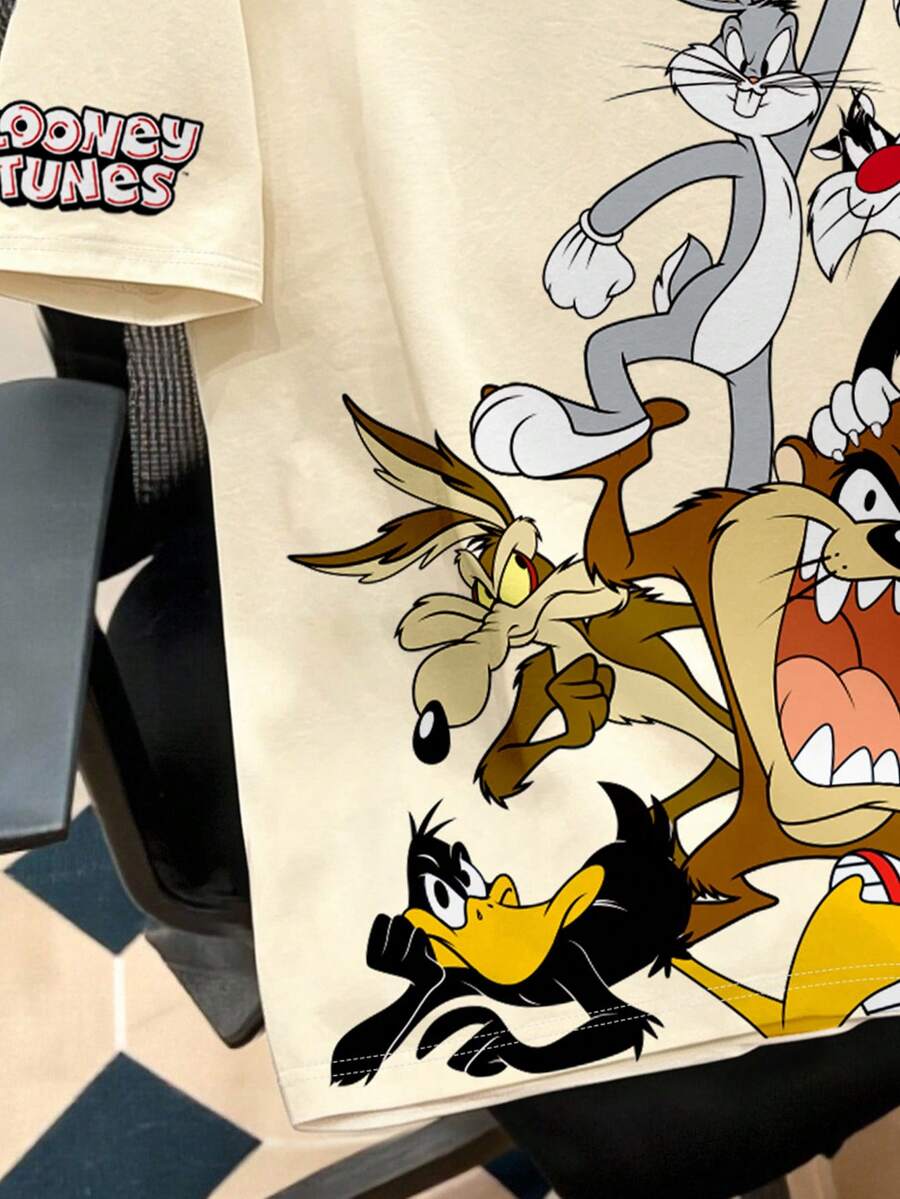 LOONEY TUNES Muška ležerna streetwear majica kratkih rukava sa crtanim printom