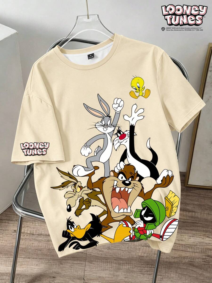 LOONEY TUNES Muška ležerna streetwear majica kratkih rukava sa crtanim printom
