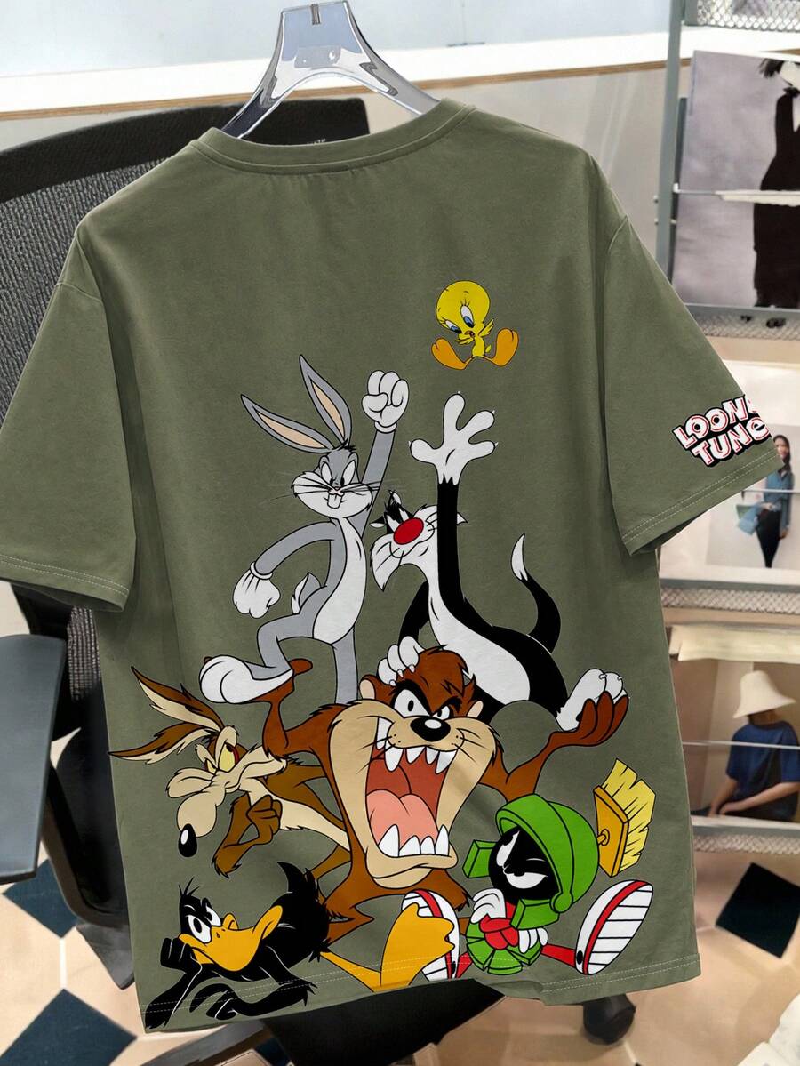 LOONEY TUNES Muška ležerna streetwear majica kratkih rukava sa crtanim printom