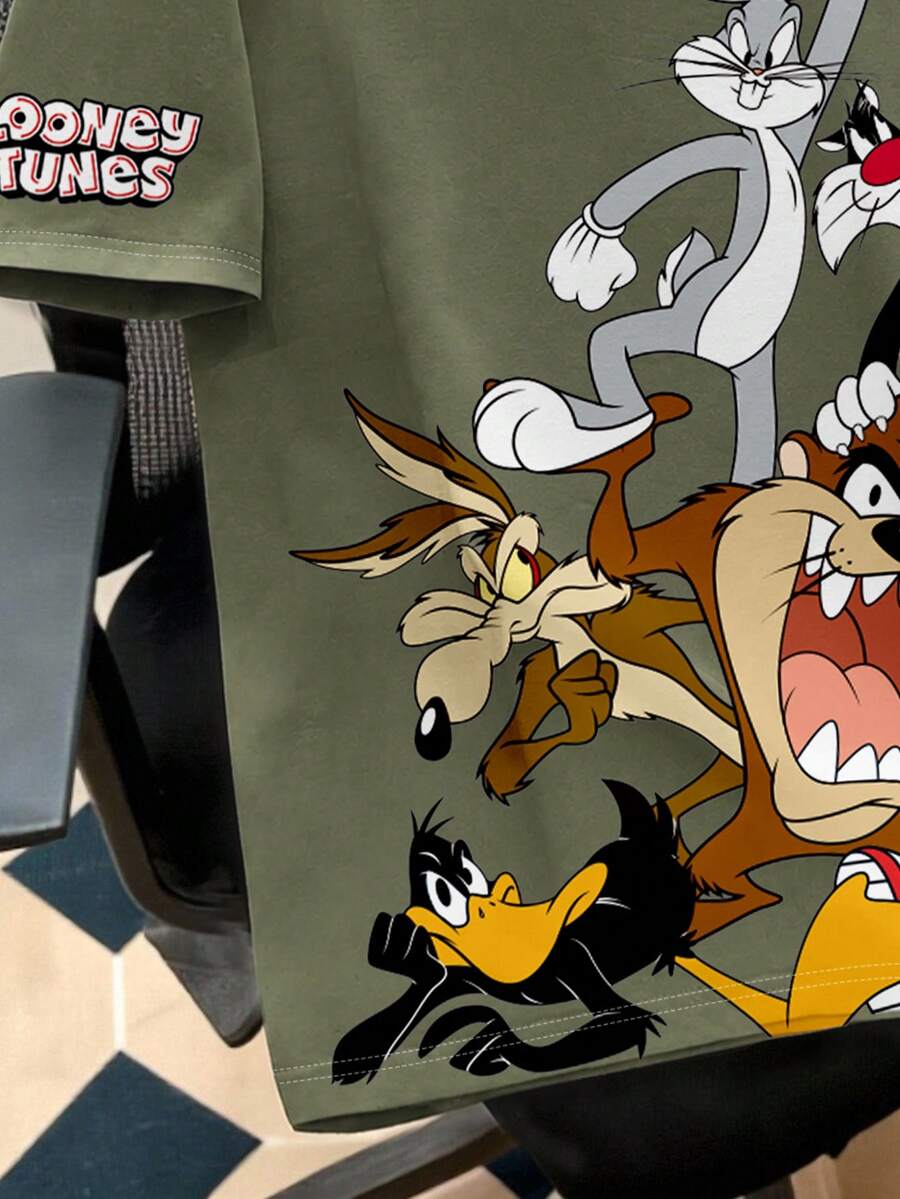 LOONEY TUNES Muška ležerna streetwear majica kratkih rukava sa crtanim printom