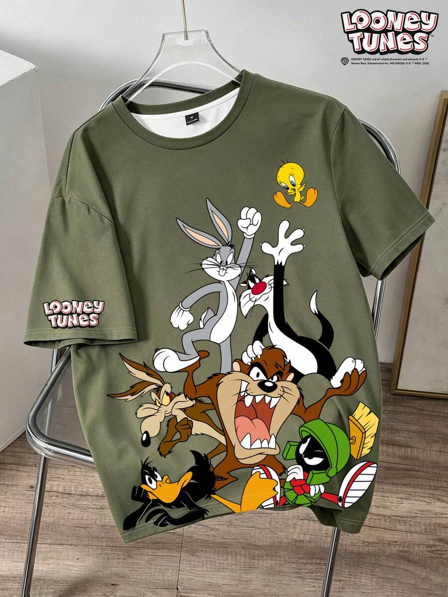 LOONEY TUNES Muška ležerna streetwear majica kratkih rukava sa crtanim printom