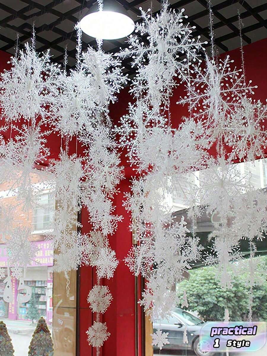 50 kom klasičnih božićnih ukrasa, okrugle plastične viseće ukrase od 4 cm za jelku