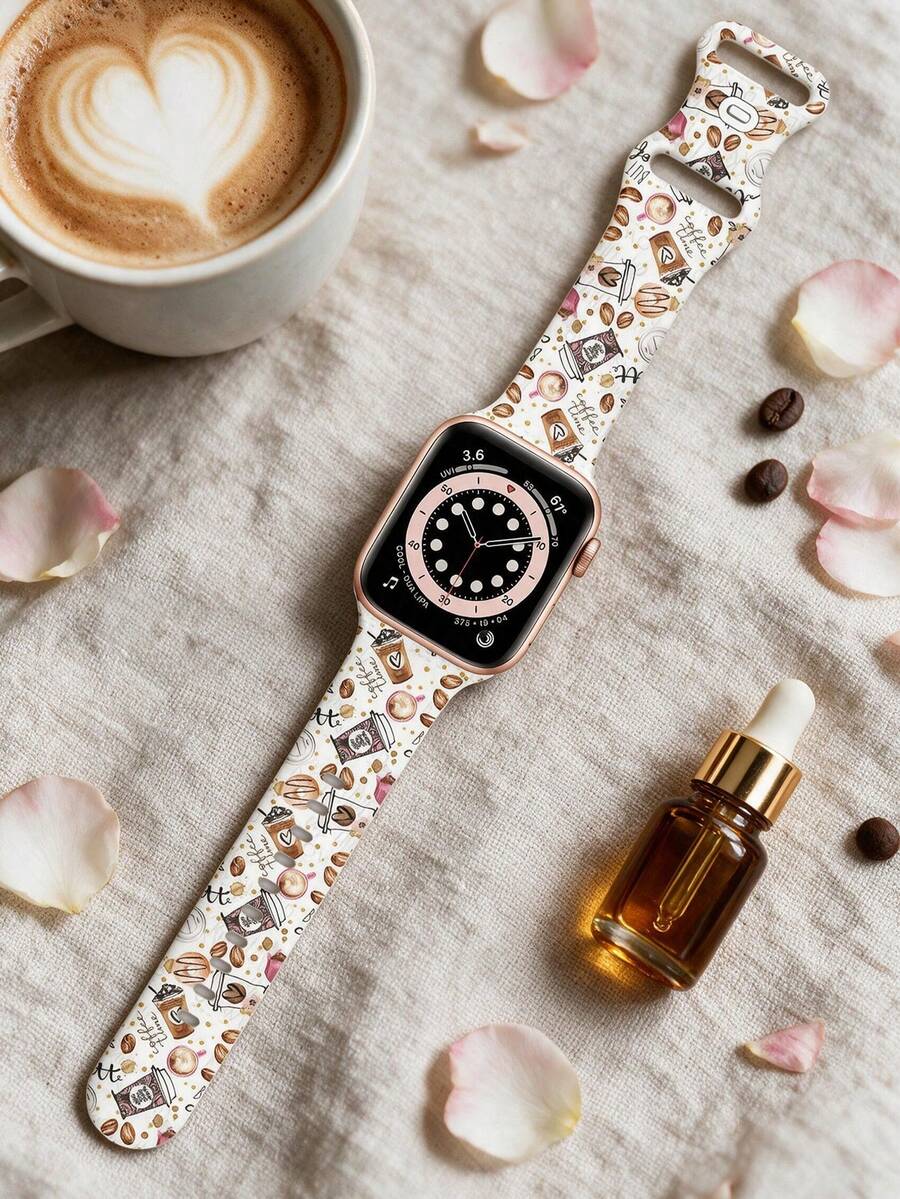 Slatka silikonska narukvica za sat sa urezanim leptirom, kompatibilna sa Apple Watch 38/40/41/42/44/45/46/49 mm