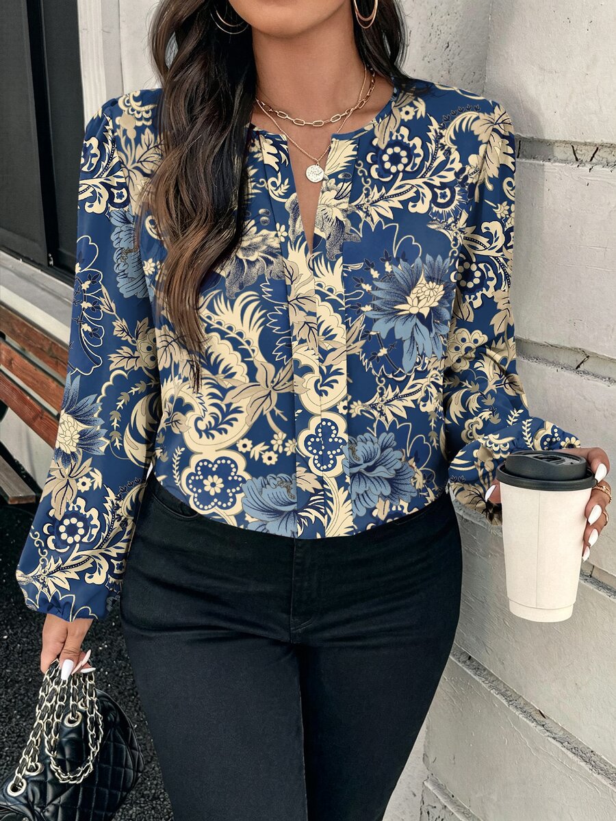 Ženska bluza plus size, elegantna, sa ombre leopard printom, puni dezen