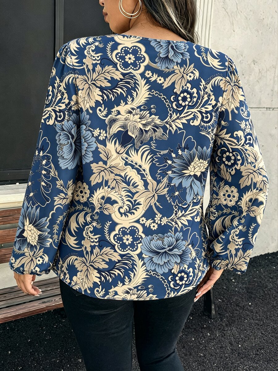Ženska bluza plus size, elegantna, sa ombre leopard printom, puni dezen
