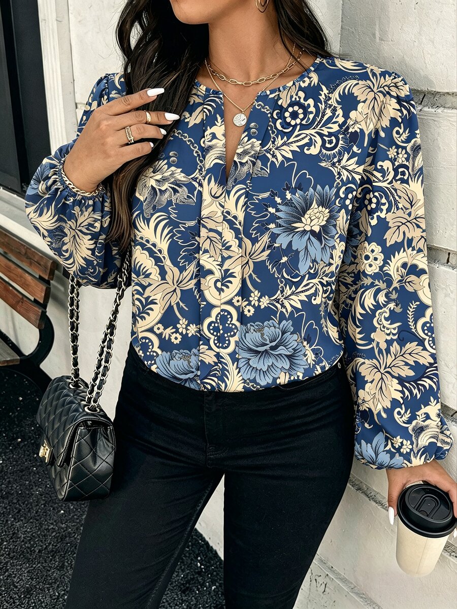 Ženska bluza plus size, elegantna, sa ombre leopard printom, puni dezen