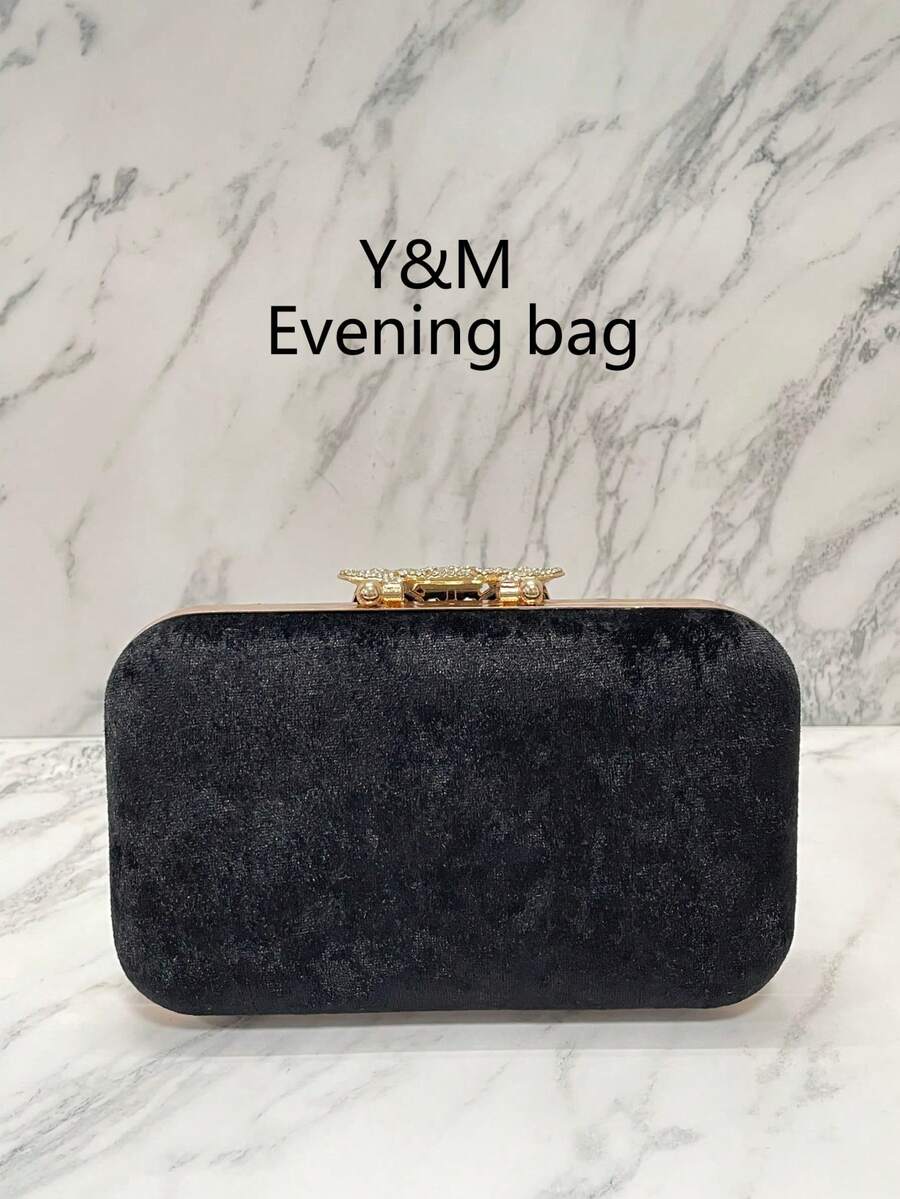 Ženska crna torba za žurke od somota, elegantna  visoke klase