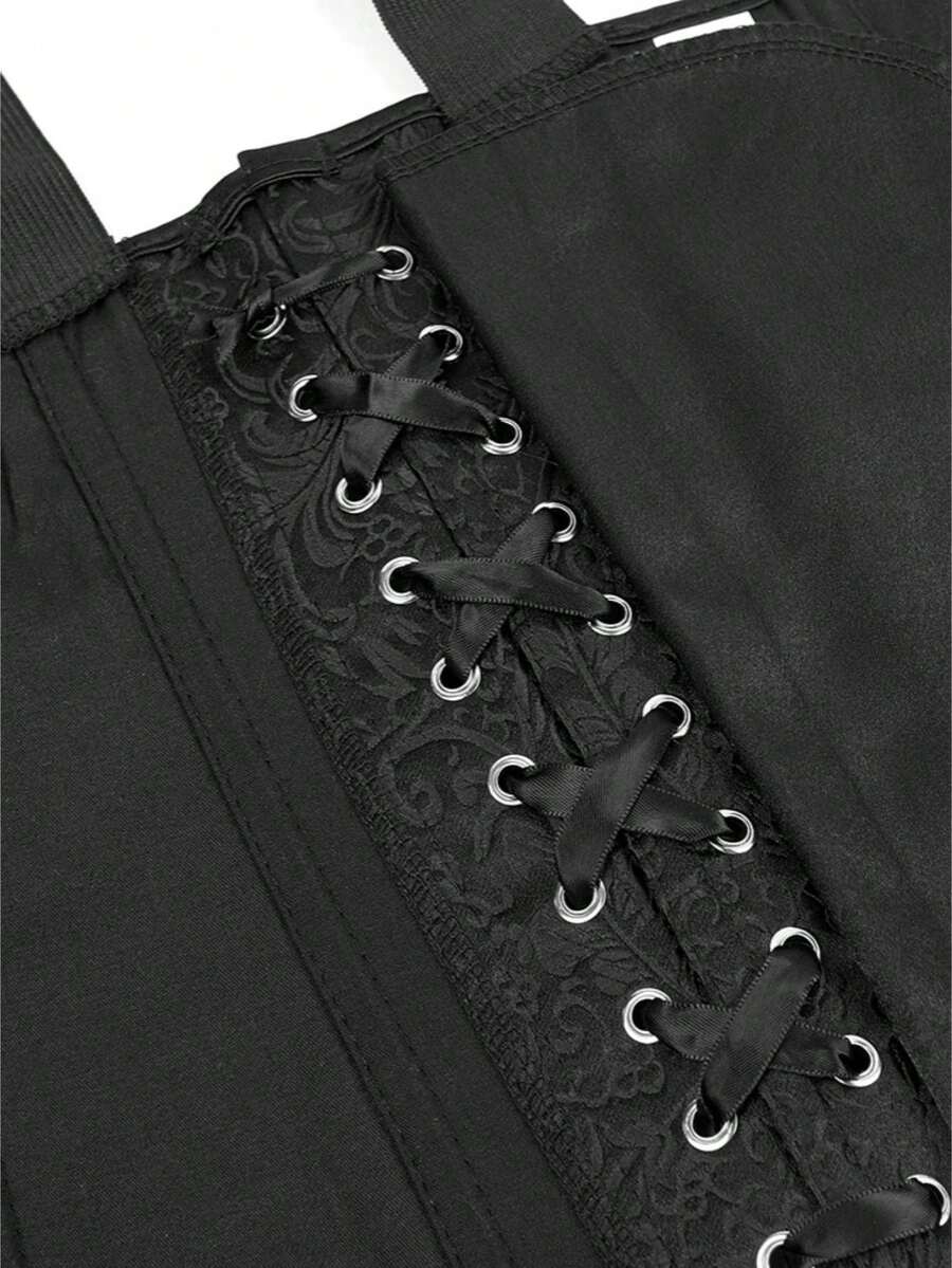Ženski korset top sa dvostrukim kaišem , jacquard vintage seksi bodi