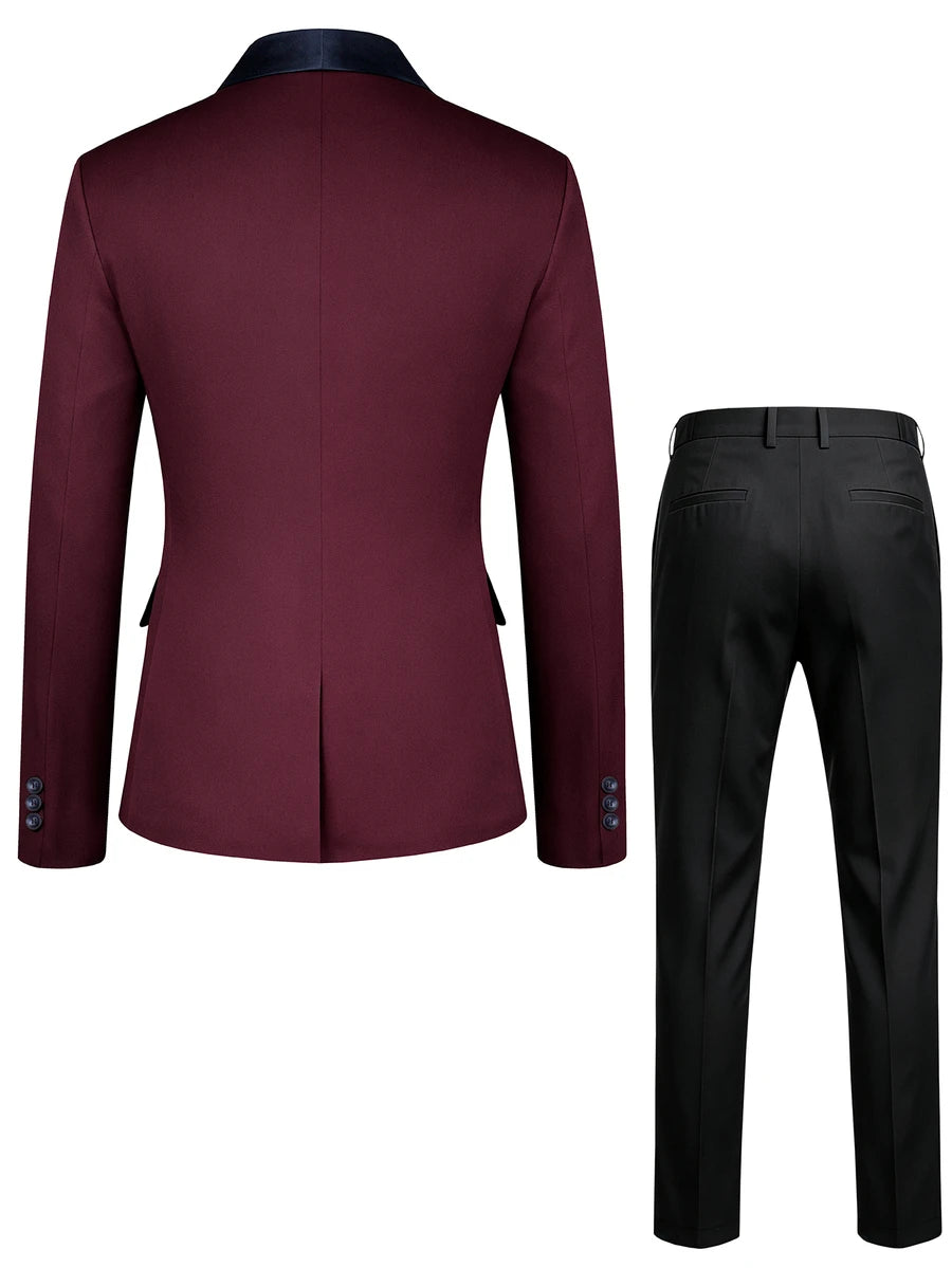 Muško odelo od 2 dela sa jednim dugmetom, slim fit, formalno