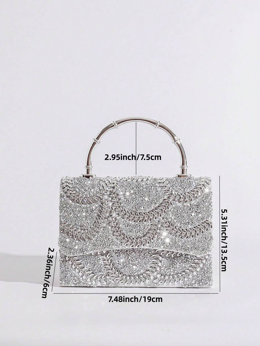 Torba sa šljokicama i kristalima, elegantna