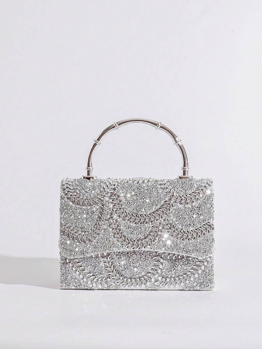 Torba sa šljokicama i kristalima, elegantna