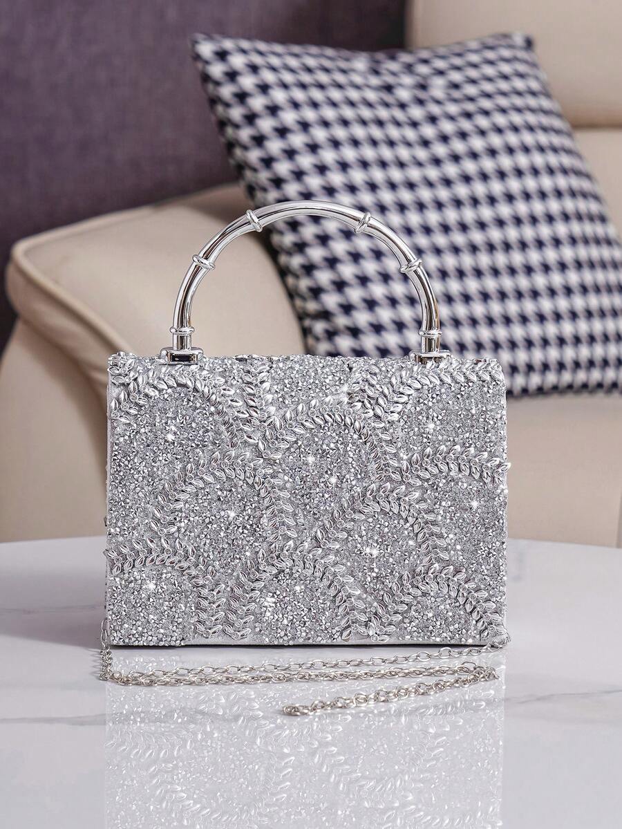 Torba sa šljokicama i kristalima, elegantna