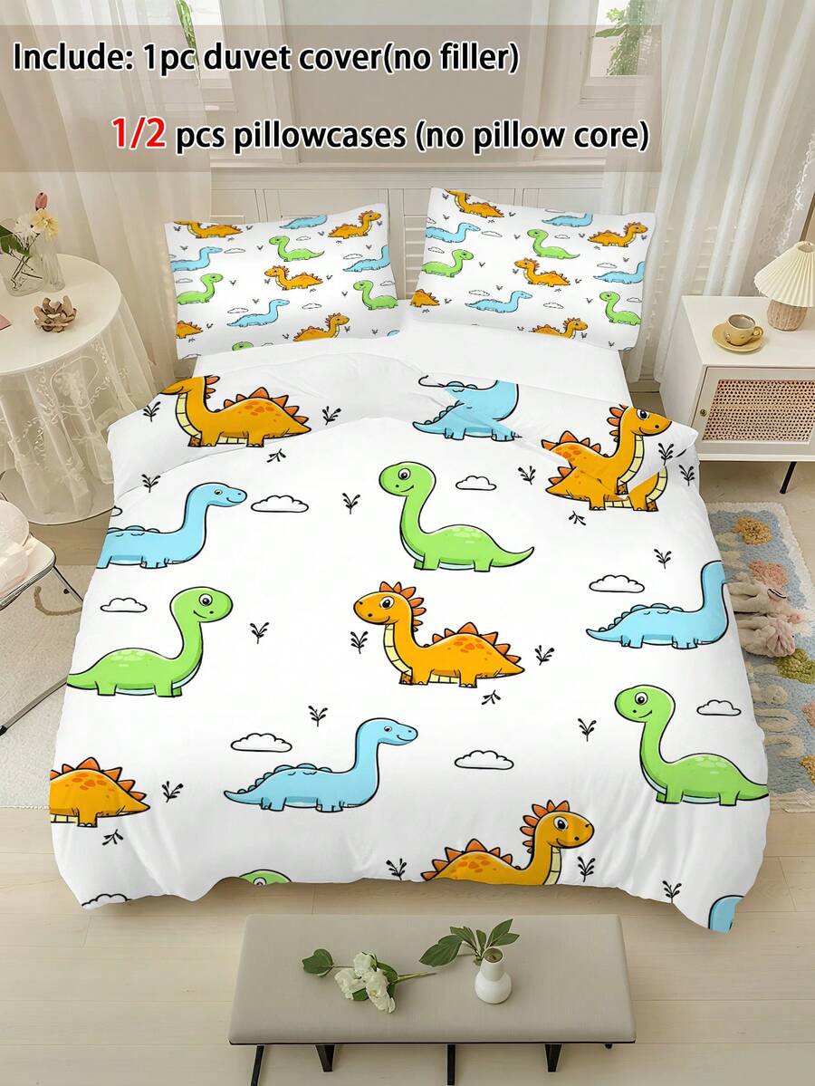 Set za posteljinu sa jorganom  plavi print Monster Truck