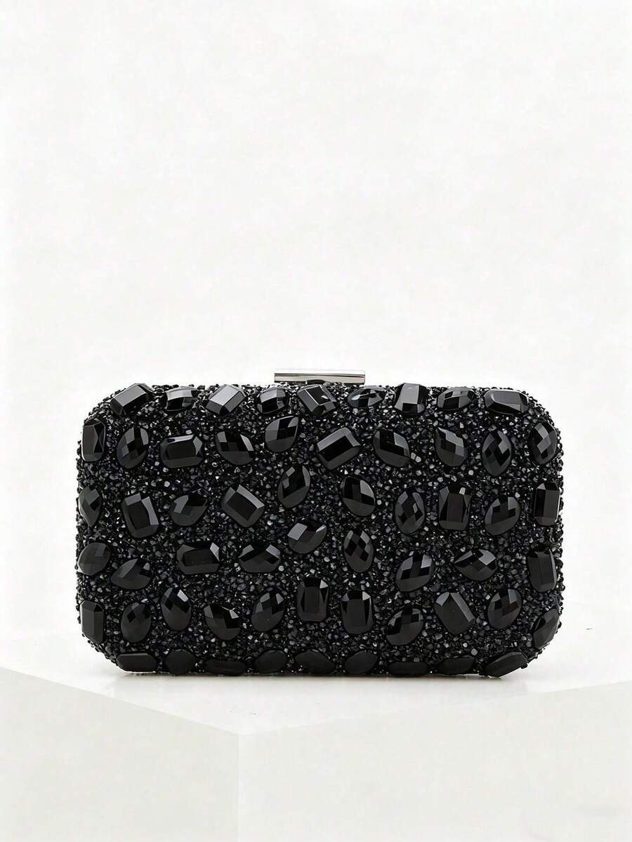 Ženska luksuzna kvadratna clutch torba sa sjajnim kristalima