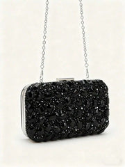 Ženska luksuzna kvadratna clutch torba sa sjajnim kristalima