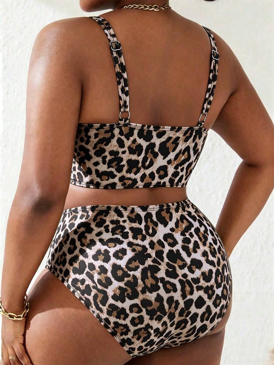 Ženski tankini set za plivanje plus size, 2 dela