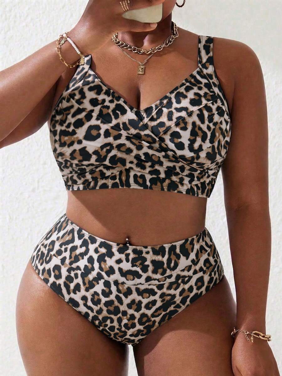 Ženski tankini set za plivanje plus size, 2 dela