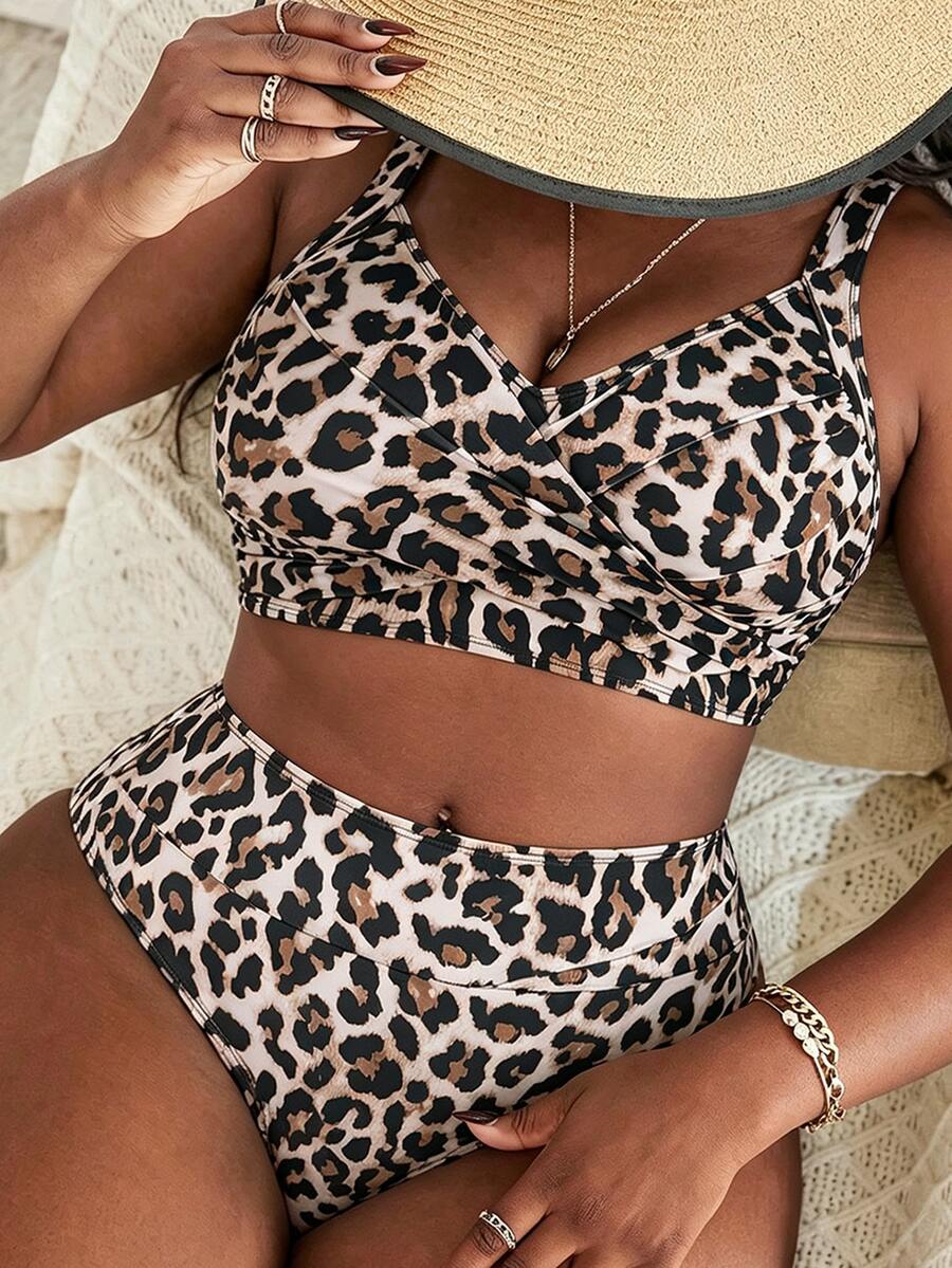 Ženski tankini set za plivanje plus size, 2 dela