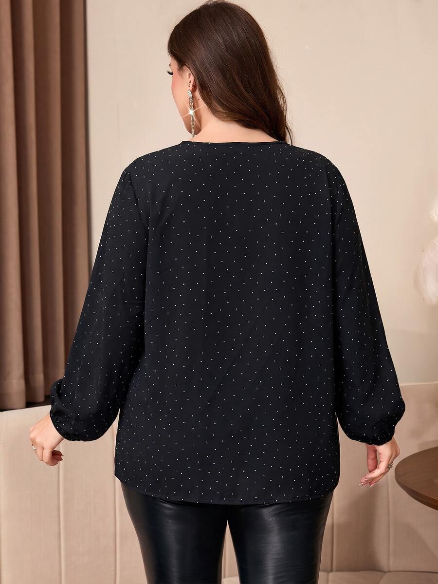 Ženska ležerna košulja plus size sa ombre printom, V-izrezom i lantern rukavima