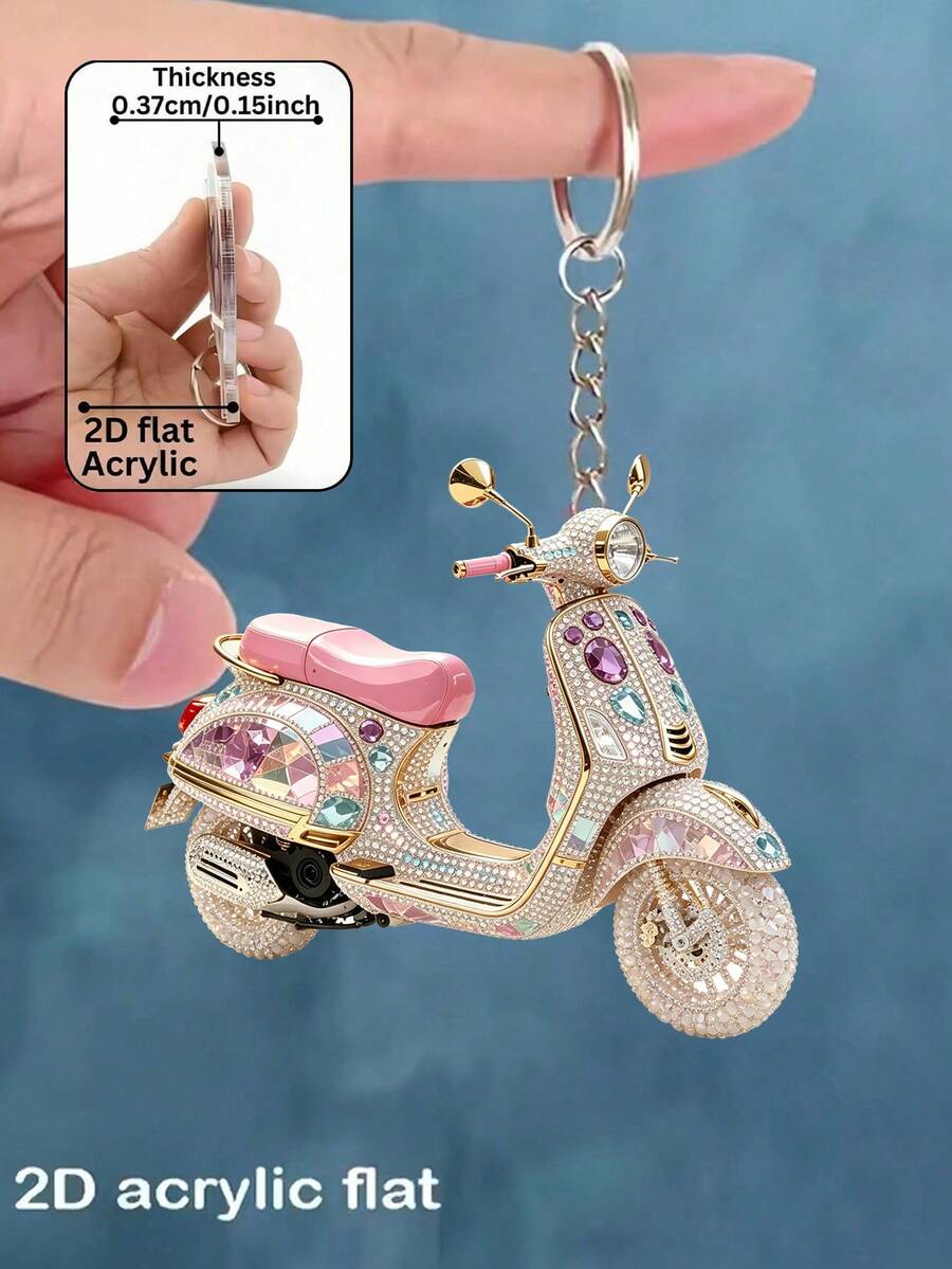 2D ravni crni akrilni privesak za motocikl