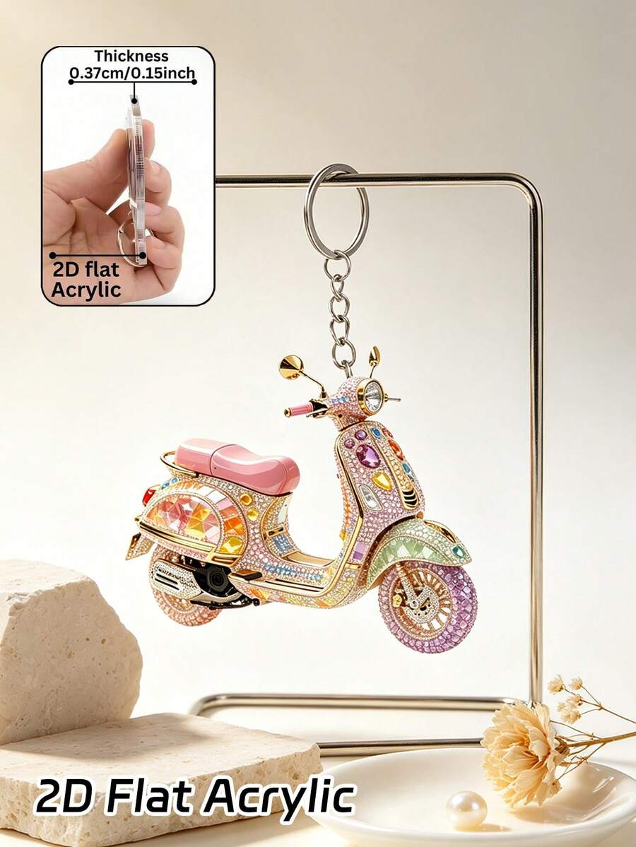 2D ravni crni akrilni privesak za motocikl