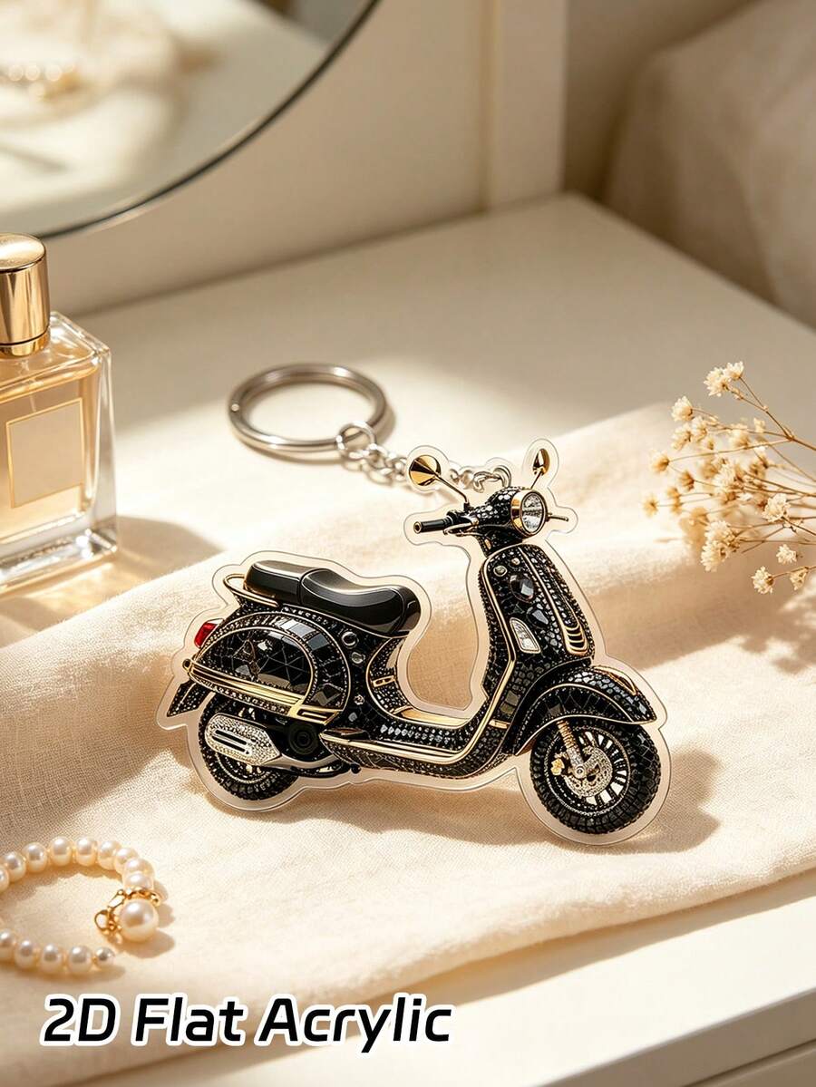 2D ravni crni akrilni privesak za motocikl