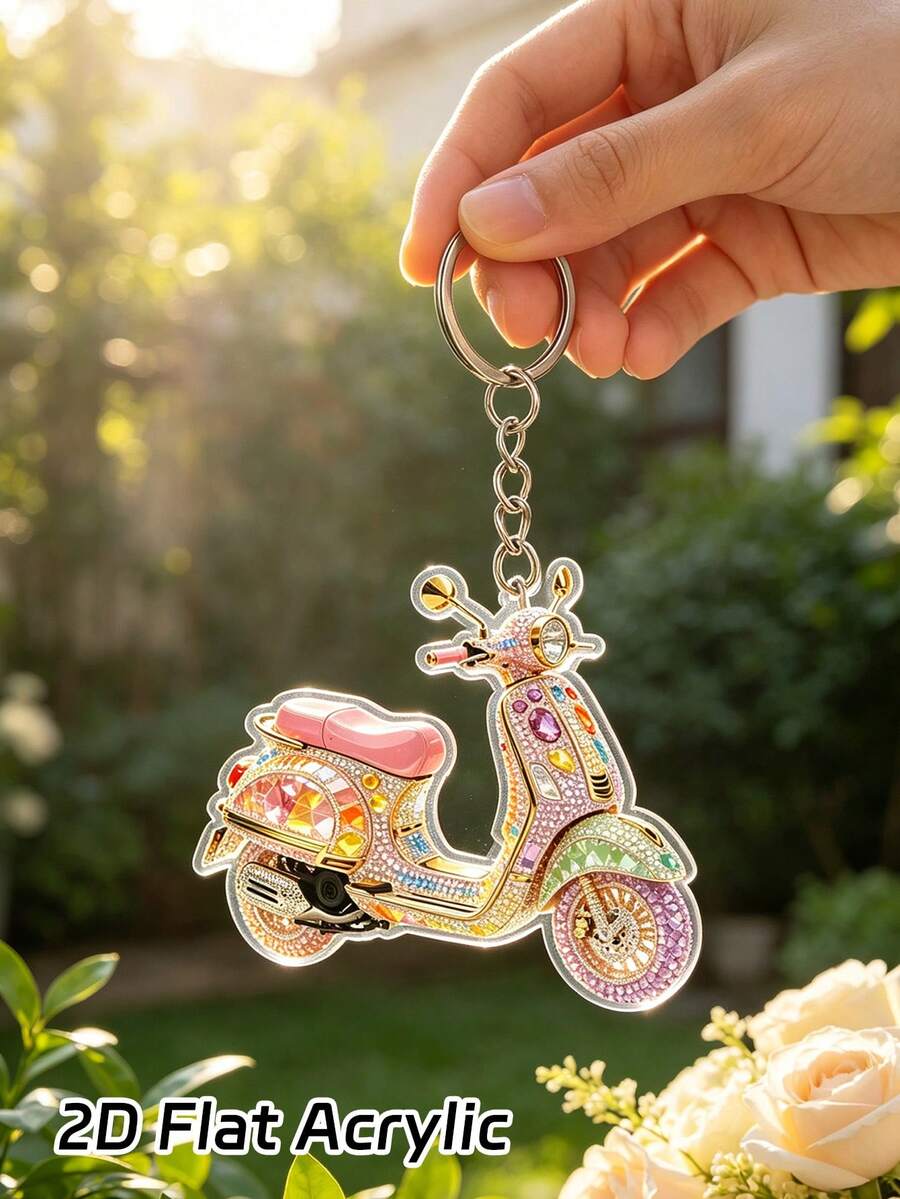 2D ravni crni akrilni privesak za motocikl