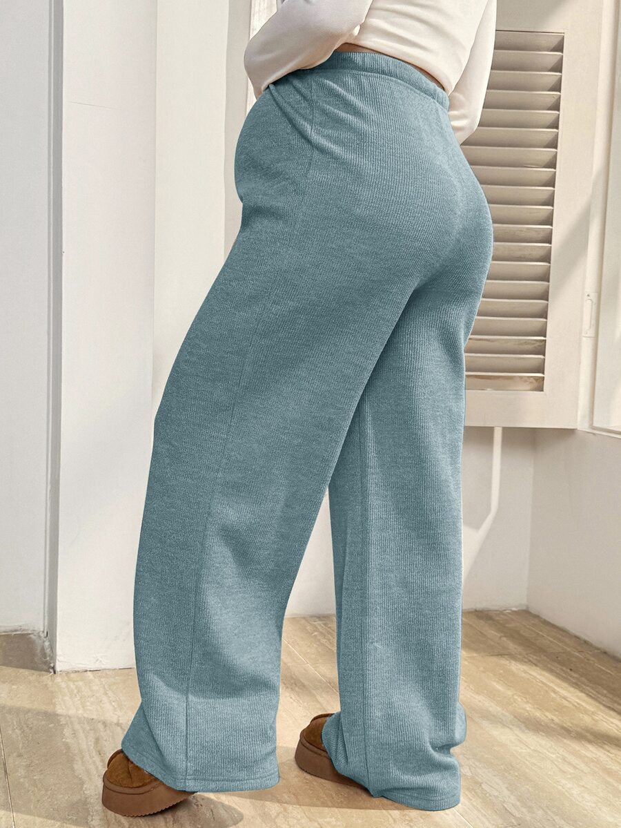 Trudničke ležerne pantalone za jesen i zimu, jednobojne