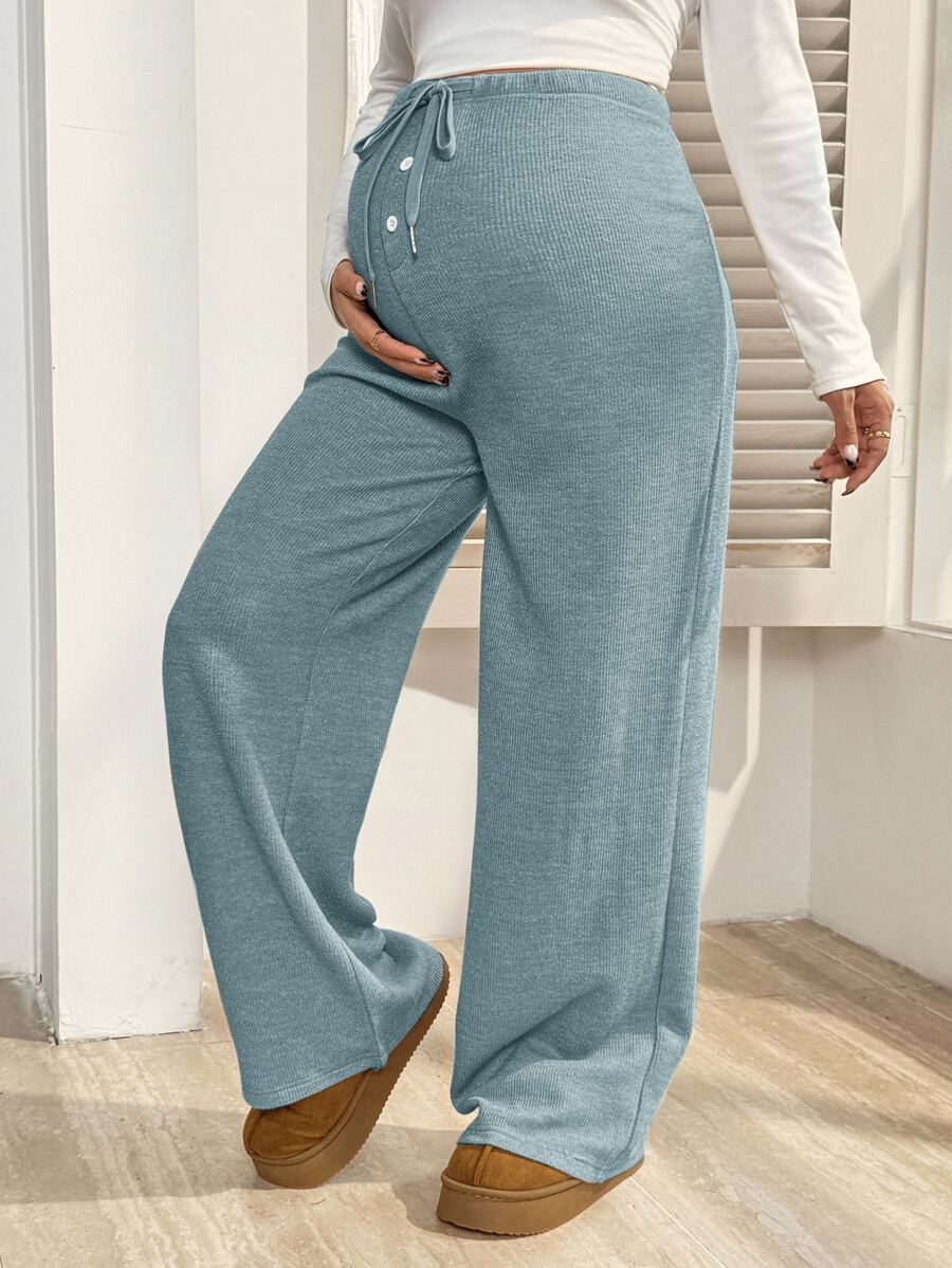 Trudničke ležerne pantalone za jesen i zimu, jednobojne