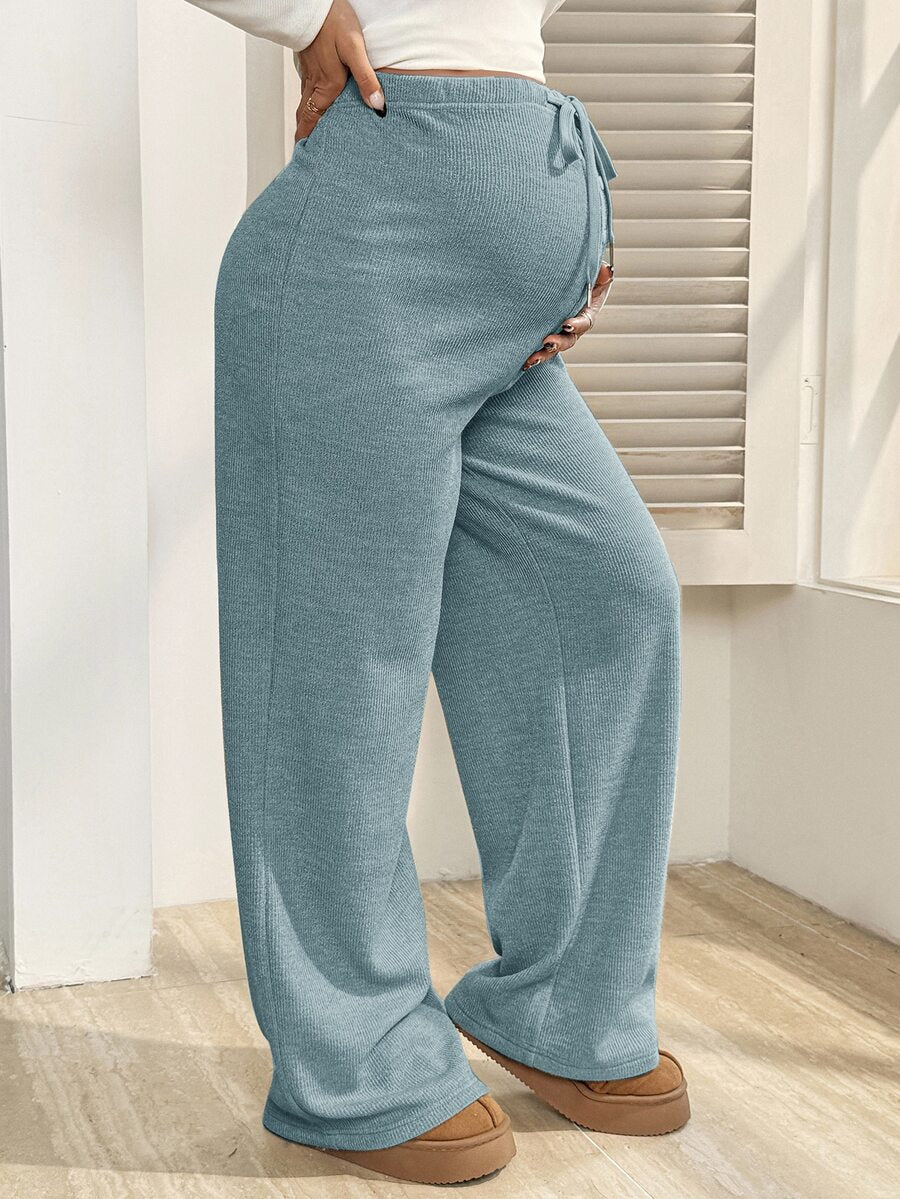 Trudničke ležerne pantalone za jesen i zimu, jednobojne