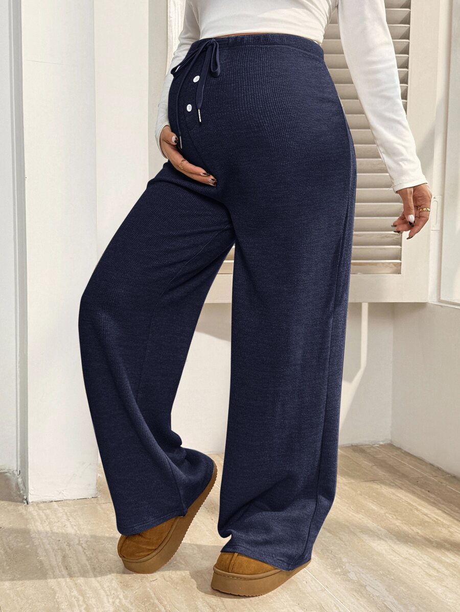 Trudničke ležerne pantalone za jesen i zimu, jednobojne