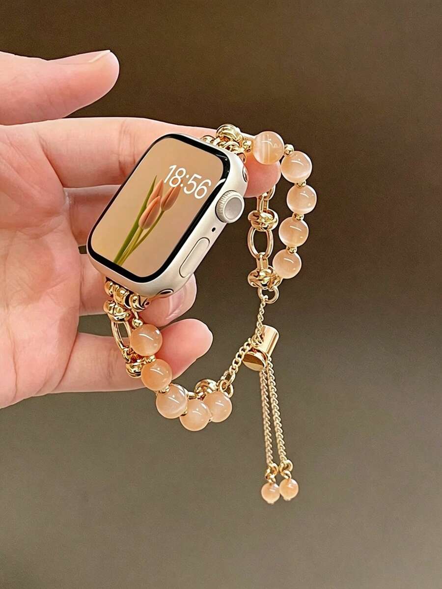 Luksuzna metalna narukvica za sat za žene u zlatnoj boji sa lancem, odgovara za 38/40/41/44/45/49/42/46 mm za Apple Watch S11/SE3/Ultra3/Ultra/SE/SE2/10/9/8/7/6/5/4/3/2/1