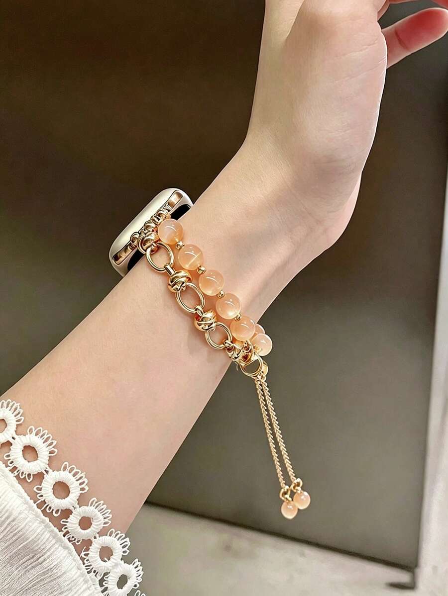 Luksuzna metalna narukvica za sat za žene u zlatnoj boji sa lancem, odgovara za 38/40/41/44/45/49/42/46 mm za Apple Watch S11/SE3/Ultra3/Ultra/SE/SE2/10/9/8/7/6/5/4/3/2/1