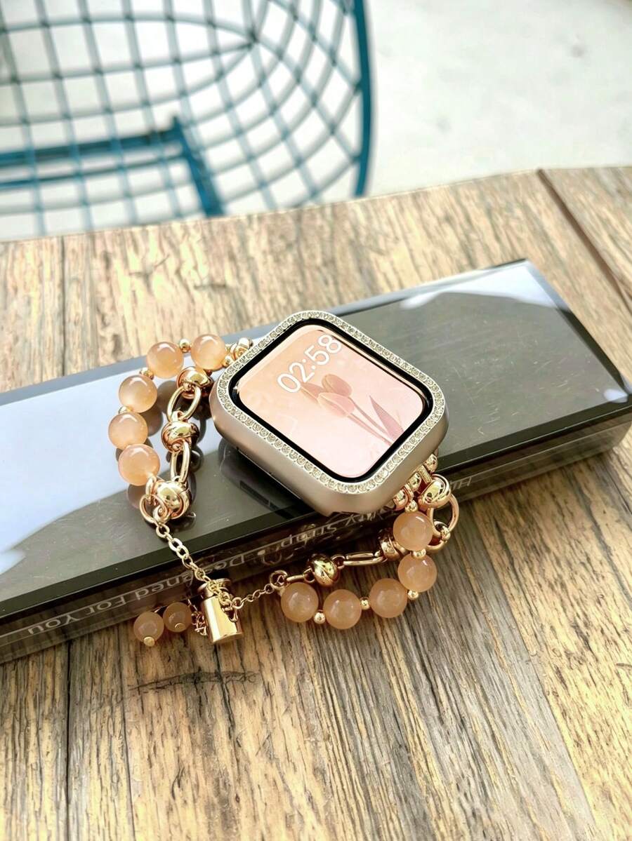 Luksuzna metalna narukvica za sat za žene u zlatnoj boji sa lancem, odgovara za 38/40/41/44/45/49/42/46 mm za Apple Watch S11/SE3/Ultra3/Ultra/SE/SE2/10/9/8/7/6/5/4/3/2/1
