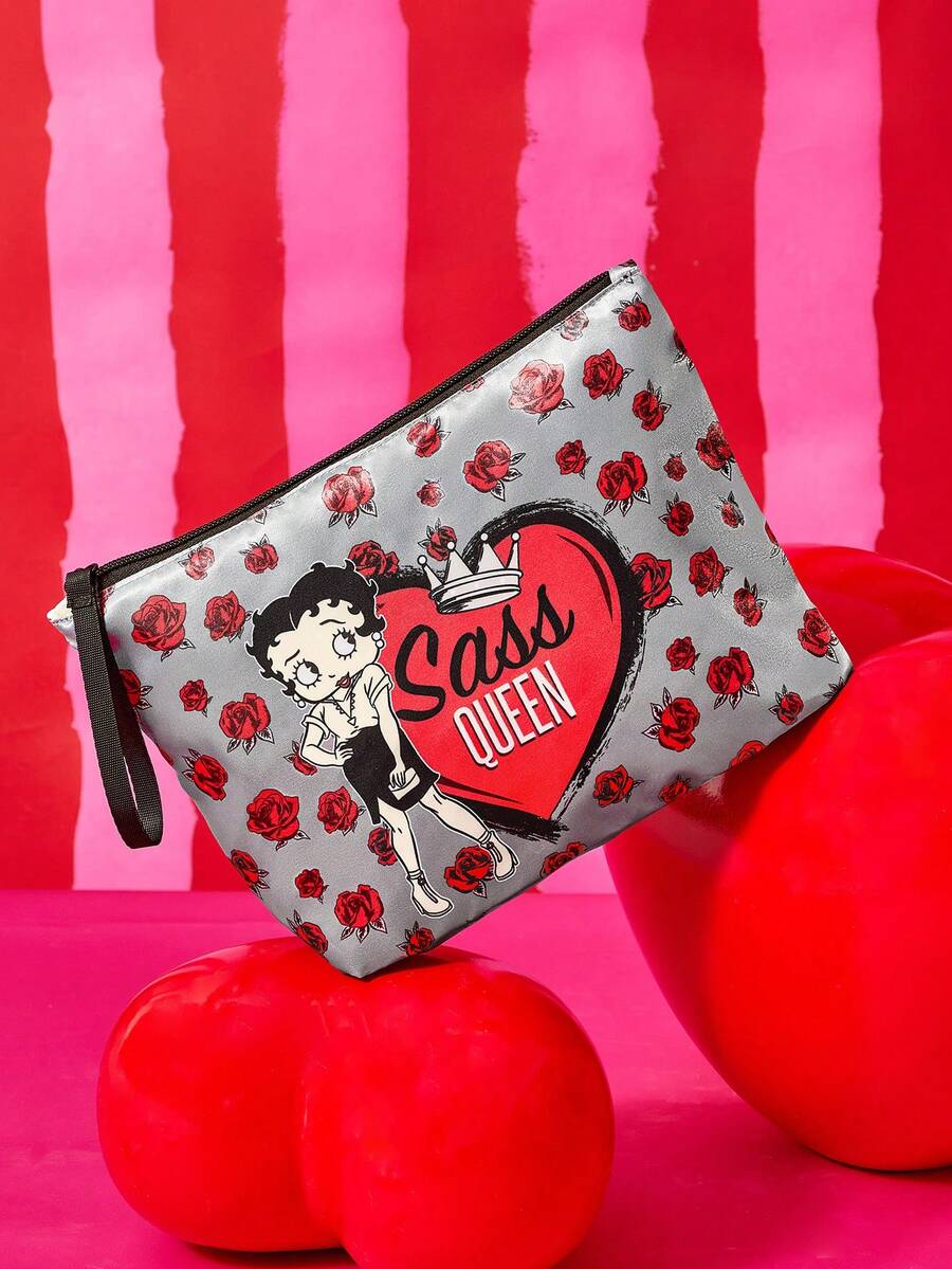 Betty Boop 1 kom set lagane kozmetičke torbe od poliesterskih vlakana sa štampanim crtanim uzorkom
