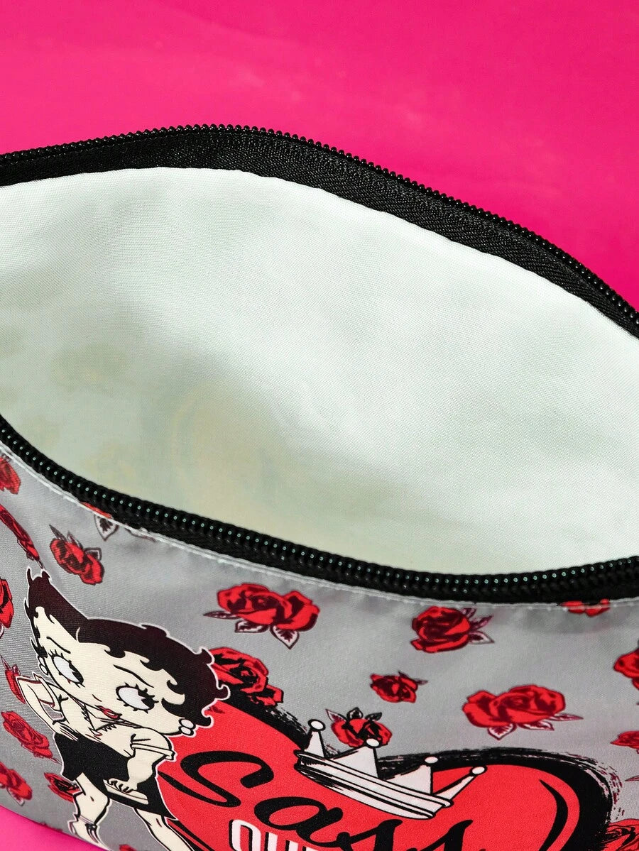Betty Boop 1 kom set lagane kozmetičke torbe od poliesterskih vlakana sa štampanim crtanim uzorkom
