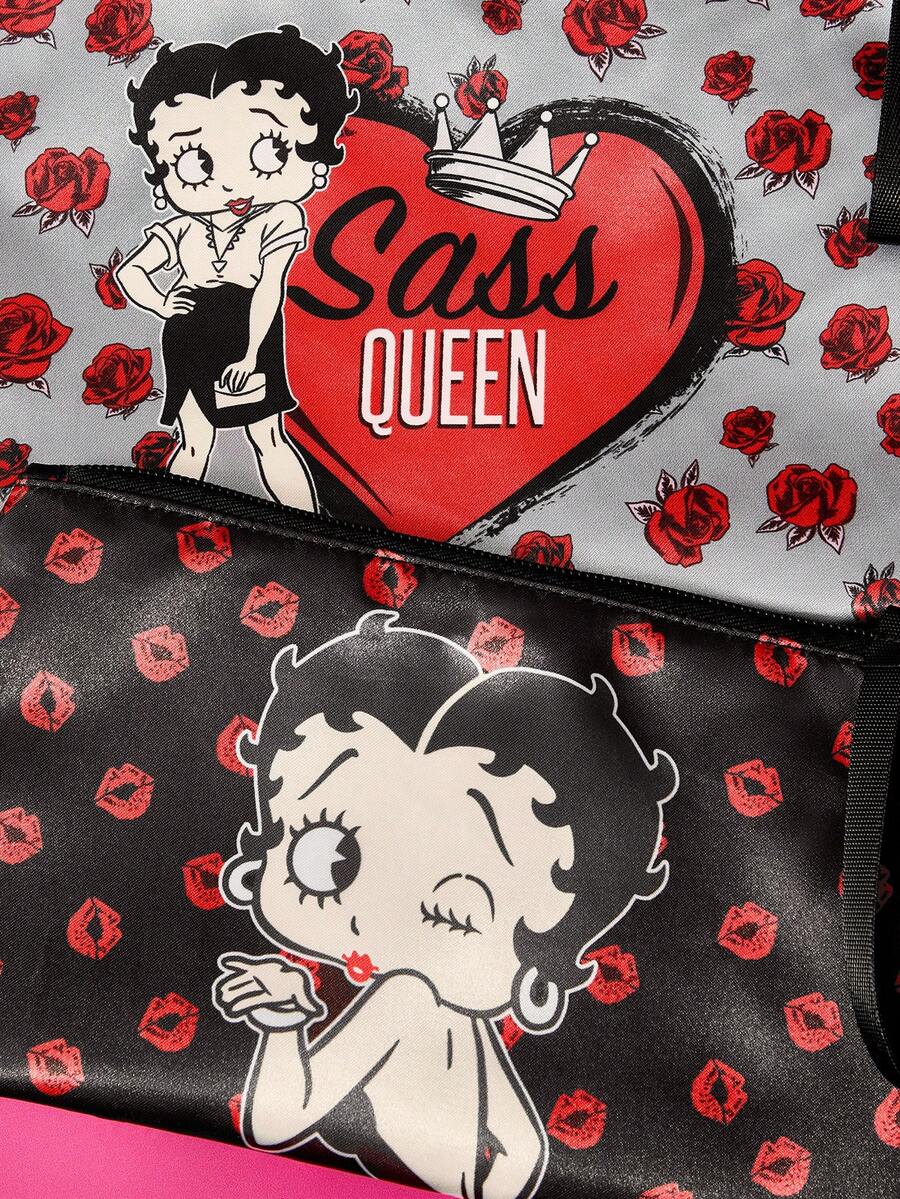 Betty Boop 1 kom set lagane kozmetičke torbe od poliesterskih vlakana sa štampanim crtanim uzorkom
