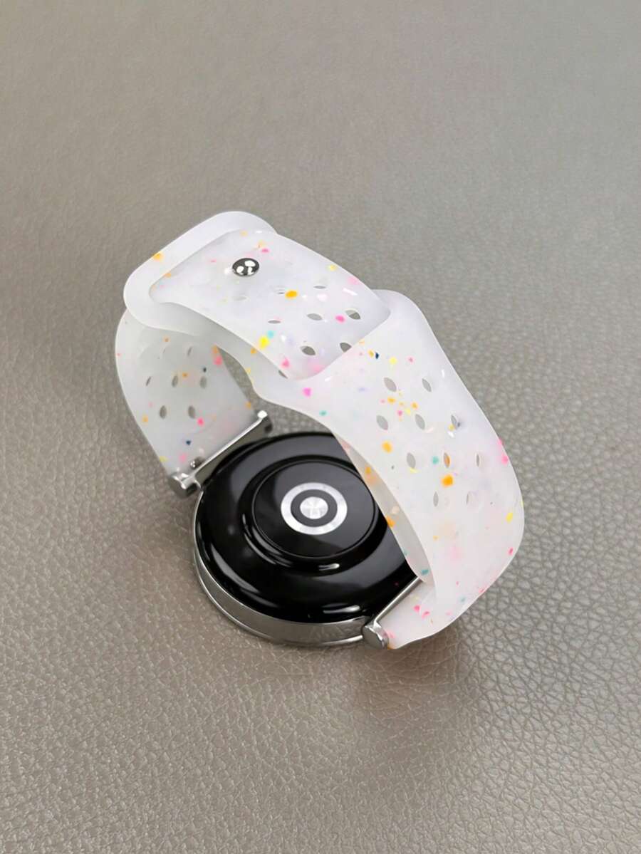 20mm dvobojna silikonska narukvica za sat sa cvetnim reljefom, kompatibilna sa Samsung Galaxy Watch 7 6 5 4 40mm 44mm/5 Pro/6 Classic 47mm/Watch 4 Classic/Active 2, 45mm/Watch 3/Watch 4 Classic 42mm 46mm Watch 6 47mm 43mm