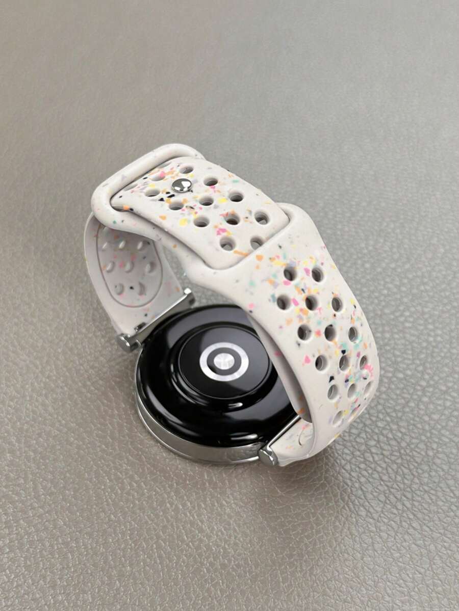 20mm dvobojna silikonska narukvica za sat sa cvetnim reljefom, kompatibilna sa Samsung Galaxy Watch 7 6 5 4 40mm 44mm/5 Pro/6 Classic 47mm/Watch 4 Classic/Active 2, 45mm/Watch 3/Watch 4 Classic 42mm 46mm Watch 6 47mm 43mm