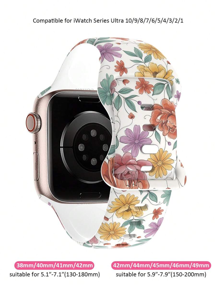 Slatka silikonska narukvica za sat sa urezanim leptirom, kompatibilna sa Apple Watch 38/40/41/42/44/45/46/49 mm