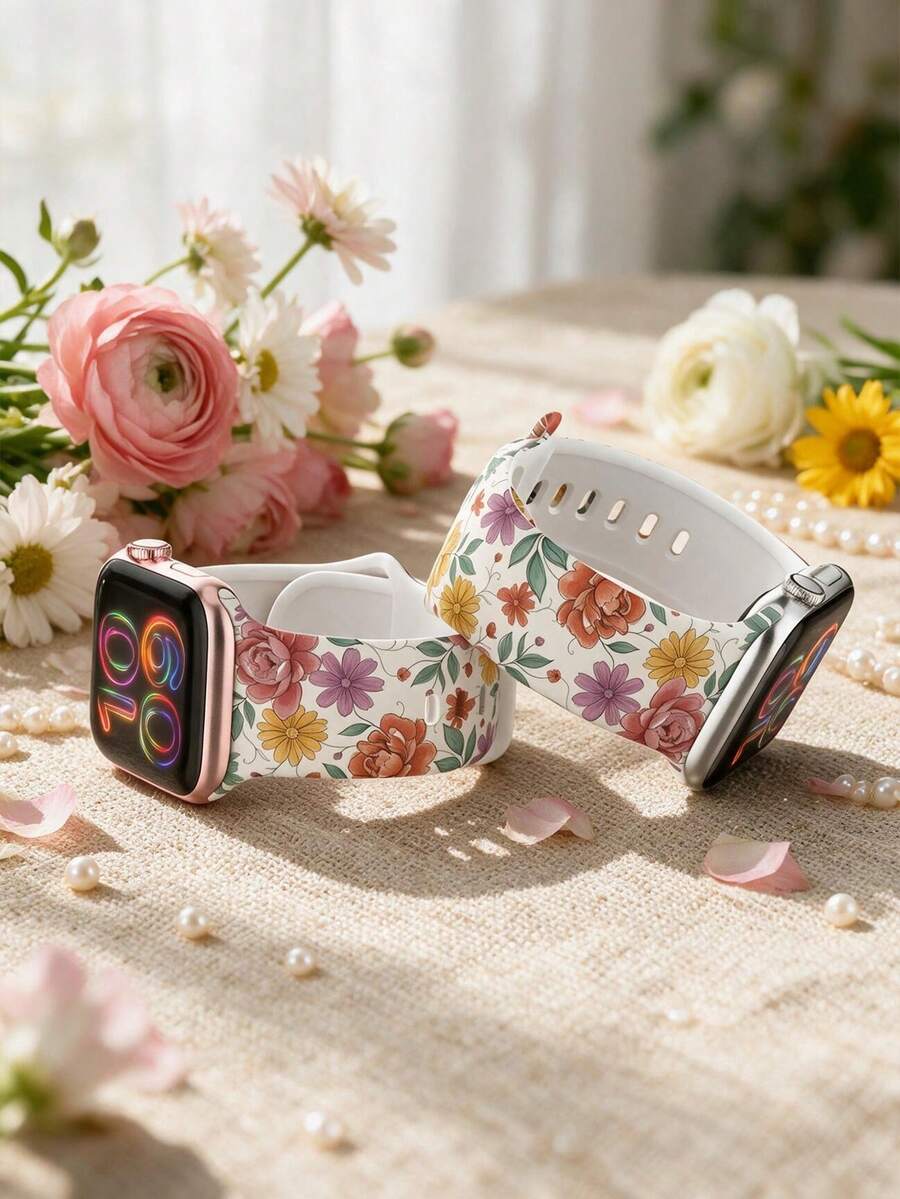 Slatka silikonska narukvica za sat sa urezanim leptirom, kompatibilna sa Apple Watch 38/40/41/42/44/45/46/49 mm