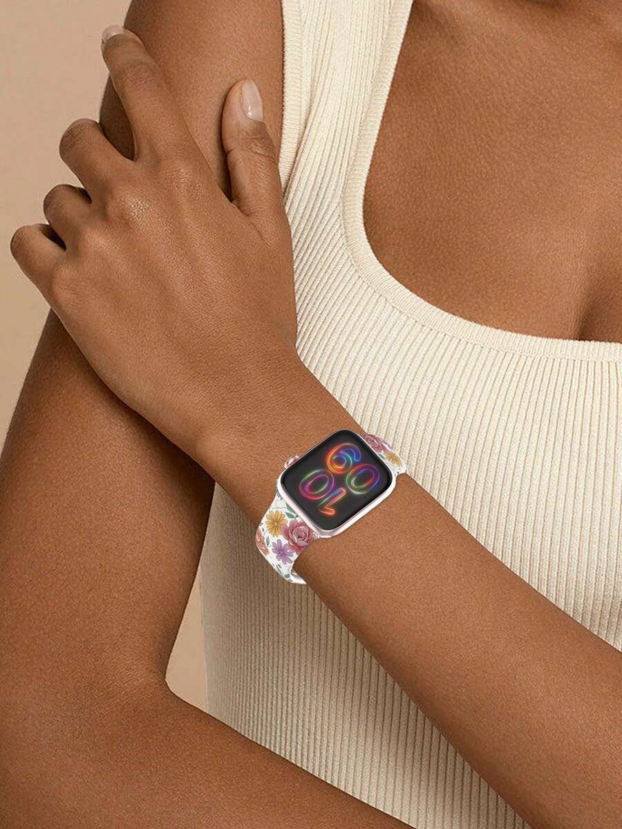 Slatka silikonska narukvica za sat sa urezanim leptirom, kompatibilna sa Apple Watch 38/40/41/42/44/45/46/49 mm
