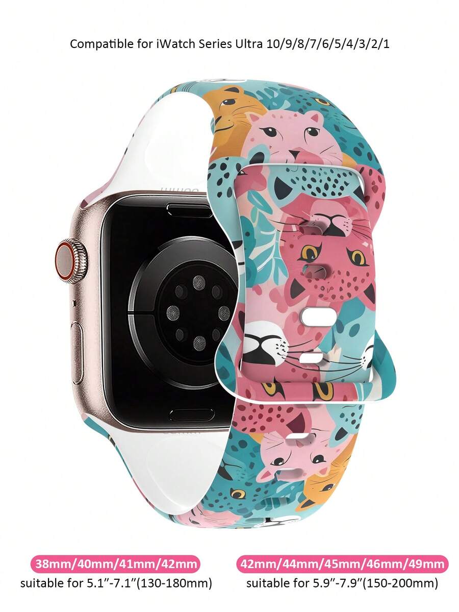 Slatka silikonska narukvica za sat sa urezanim leptirom, kompatibilna sa Apple Watch 38/40/41/42/44/45/46/49 mm